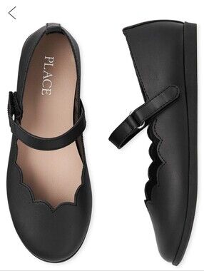 The Children's Place Black Mary Jane Scalloped Dress Shoes